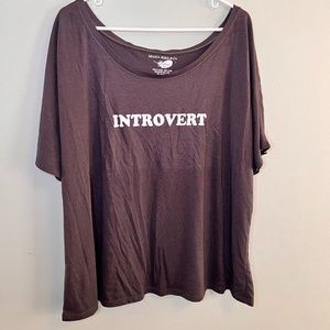 Introvert Graphic T-Shirt Grey XL